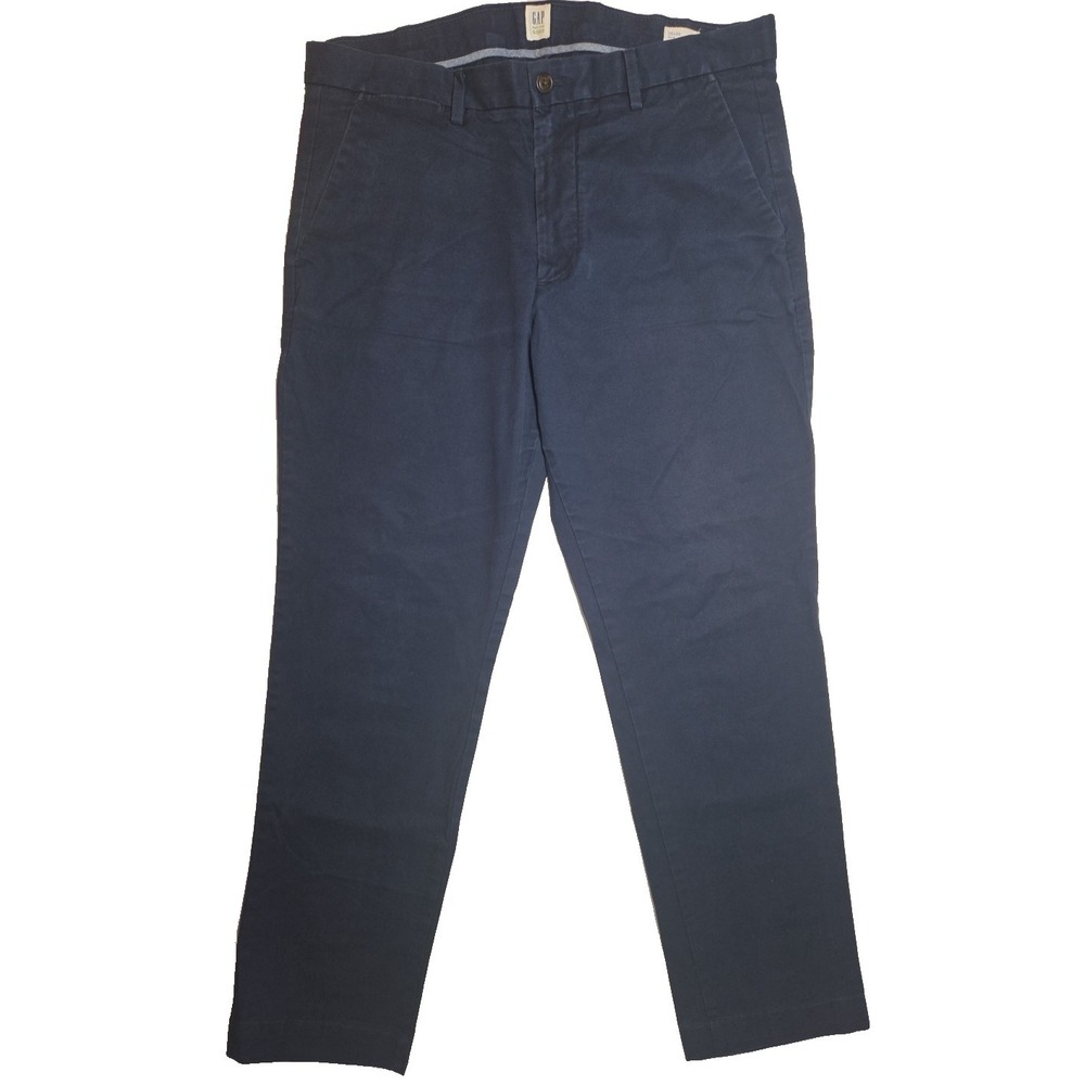 Gap Straight‎ Chino Pants Mens Size 36x30 Blue Navy Cotton Blend